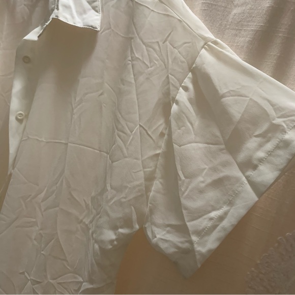 Sheer Short Sleeve Button-Front Drop-Shoulder Shirt NWOT - Picture 7 of 15